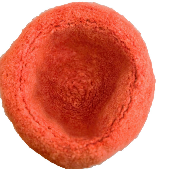 Coral hand felted wool handmade vintage derby hat unsized - Picture 5 of 6